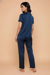 Zivame Satin Pyjama Set - Gibraltar Sea — thumbnail 3
